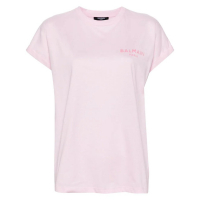 Balmain 'Flocked-Logo' T-Shirt für Damen